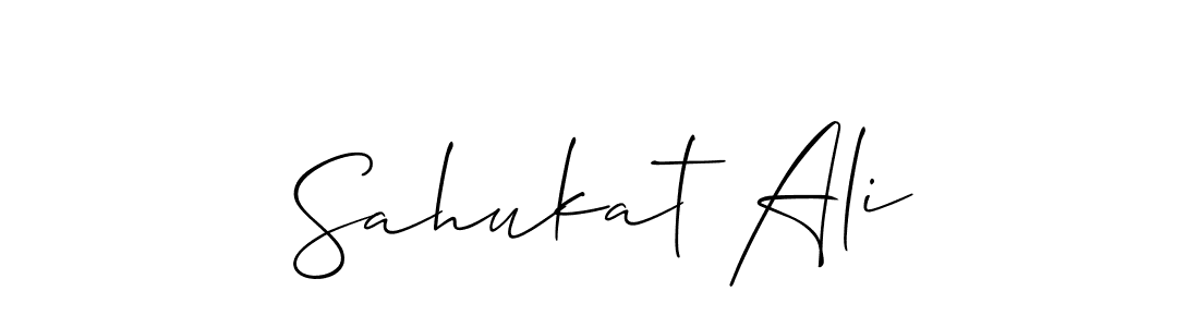 How to make Sahukat Ali name signature. Use Allison_Script style for creating short signs online. This is the latest handwritten sign. Sahukat Ali signature style 2 images and pictures png