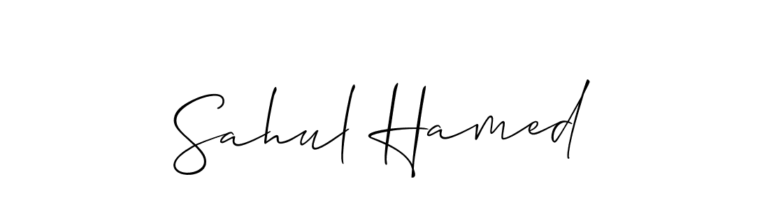 How to make Sahul Hamed name signature. Use Allison_Script style for creating short signs online. This is the latest handwritten sign. Sahul Hamed signature style 2 images and pictures png