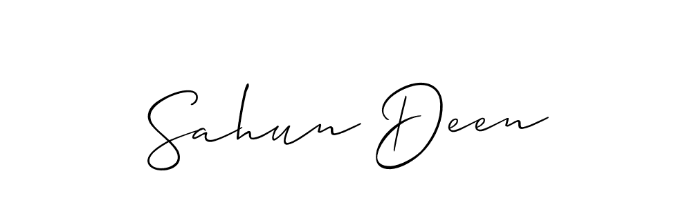 How to make Sahun Deen name signature. Use Allison_Script style for creating short signs online. This is the latest handwritten sign. Sahun Deen signature style 2 images and pictures png