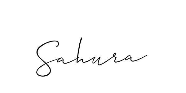 Use a signature maker to create a handwritten signature online. With this signature software, you can design (Allison_Script) your own signature for name Sahura. Sahura signature style 2 images and pictures png