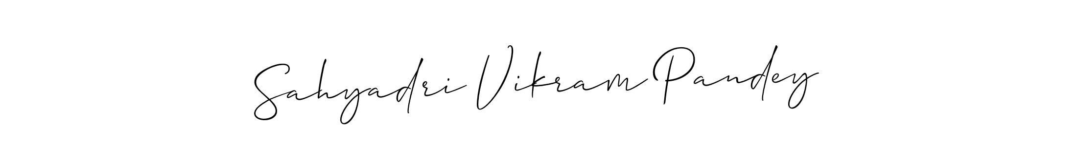 Use a signature maker to create a handwritten signature online. With this signature software, you can design (Allison_Script) your own signature for name Sahyadri Vikram Pandey. Sahyadri Vikram Pandey signature style 2 images and pictures png