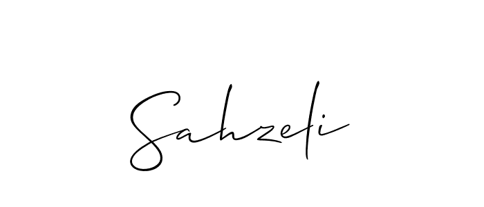 How to make Sahzeli name signature. Use Allison_Script style for creating short signs online. This is the latest handwritten sign. Sahzeli signature style 2 images and pictures png