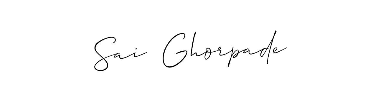 You should practise on your own different ways (Allison_Script) to write your name (Sai  Ghorpade) in signature. don't let someone else do it for you. Sai  Ghorpade signature style 2 images and pictures png