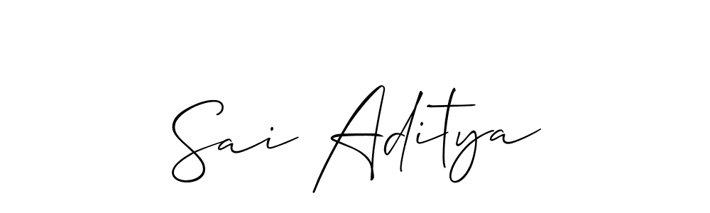 Also You can easily find your signature by using the search form. We will create Sai Aditya name handwritten signature images for you free of cost using Allison_Script sign style. Sai Aditya signature style 2 images and pictures png