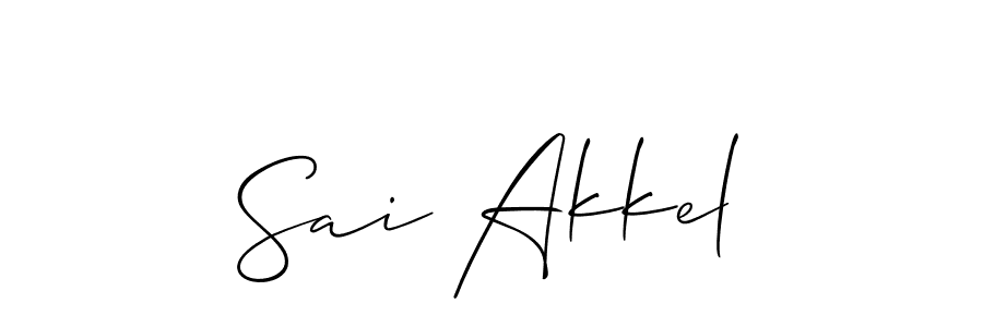 Make a beautiful signature design for name Sai Akkel. With this signature (Allison_Script) style, you can create a handwritten signature for free. Sai Akkel signature style 2 images and pictures png