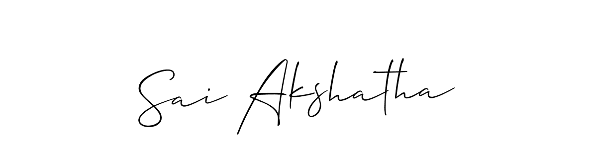 It looks lik you need a new signature style for name Sai Akshatha. Design unique handwritten (Allison_Script) signature with our free signature maker in just a few clicks. Sai Akshatha signature style 2 images and pictures png