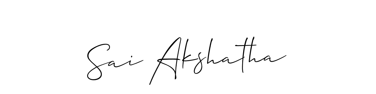 Create a beautiful signature design for name Sai Akshatha. With this signature (Allison_Script) fonts, you can make a handwritten signature for free. Sai Akshatha signature style 2 images and pictures png