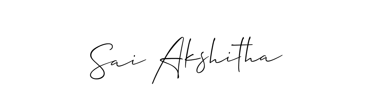 Design your own signature with our free online signature maker. With this signature software, you can create a handwritten (Allison_Script) signature for name Sai Akshitha. Sai Akshitha signature style 2 images and pictures png