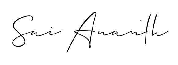 Download transparent PNG signature for name Sai Ananth styled with Allison_Script font. Ready to paste directly into PDF and Word agreements. Sai Ananth signature style 2 images and pictures png