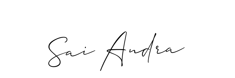 Use a signature maker to create a handwritten signature online. With this signature software, you can design (Allison_Script) your own signature for name Sai Andra. Sai Andra signature style 2 images and pictures png