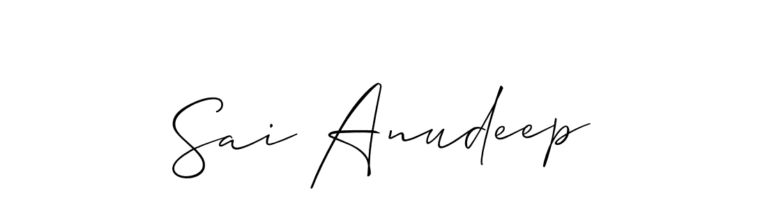 It looks lik you need a new signature style for name Sai Anudeep. Design unique handwritten (Allison_Script) signature with our free signature maker in just a few clicks. Sai Anudeep signature style 2 images and pictures png