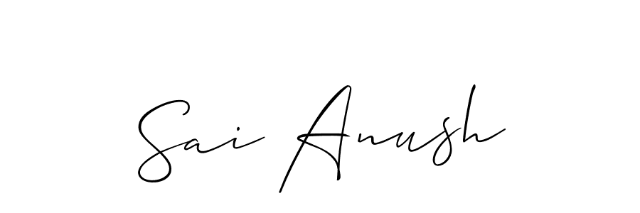 Also You can easily find your signature by using the search form. We will create Sai Anush name handwritten signature images for you free of cost using Allison_Script sign style. Sai Anush signature style 2 images and pictures png