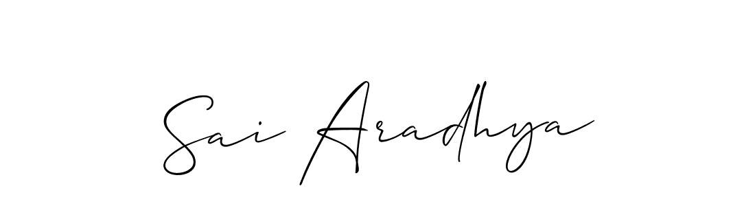 The best way (Allison_Script) to make a short signature is to pick only two or three words in your name. The name Sai Aradhya include a total of six letters. For converting this name. Sai Aradhya signature style 2 images and pictures png