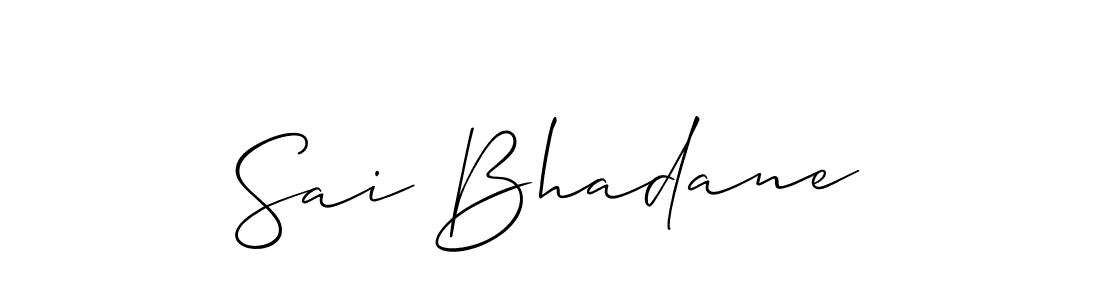 Allison_Script is a professional signature style that is perfect for those who want to add a touch of class to their signature. It is also a great choice for those who want to make their signature more unique. Get Sai Bhadane name to fancy signature for free. Sai Bhadane signature style 2 images and pictures png