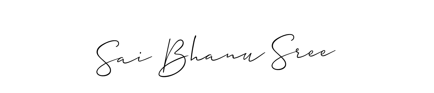 Use a signature maker to create a handwritten signature online. With this signature software, you can design (Allison_Script) your own signature for name Sai Bhanu Sree. Sai Bhanu Sree signature style 2 images and pictures png