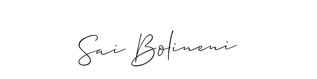 The best way (Allison_Script) to make a short signature is to pick only two or three words in your name. The name Sai Bolineni include a total of six letters. For converting this name. Sai Bolineni signature style 2 images and pictures png