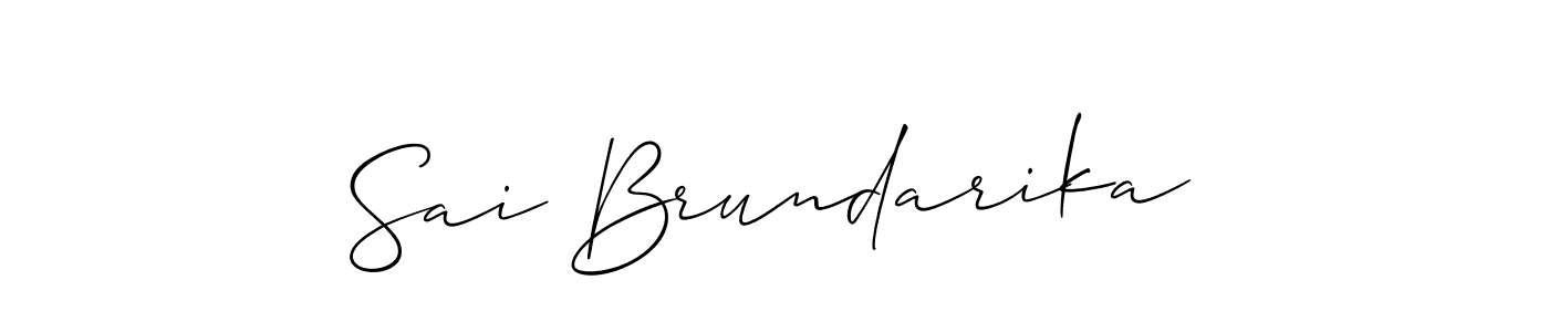 It looks lik you need a new signature style for name Sai Brundarika. Design unique handwritten (Allison_Script) signature with our free signature maker in just a few clicks. Sai Brundarika signature style 2 images and pictures png