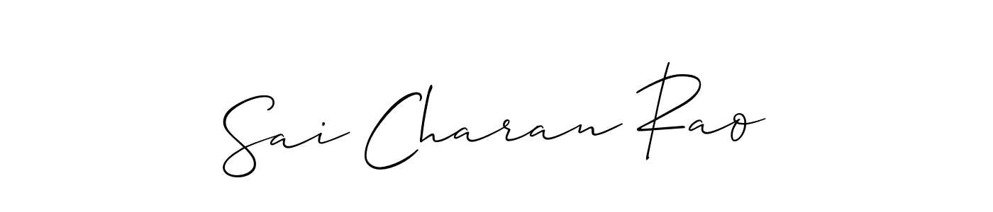 This is the best signature style for the Sai Charan Rao name. Also you like these signature font (Allison_Script). Mix name signature. Sai Charan Rao signature style 2 images and pictures png