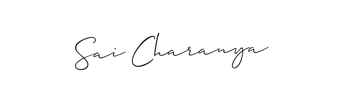 Make a beautiful signature design for name Sai Charanya. With this signature (Allison_Script) style, you can create a handwritten signature for free. Sai Charanya signature style 2 images and pictures png