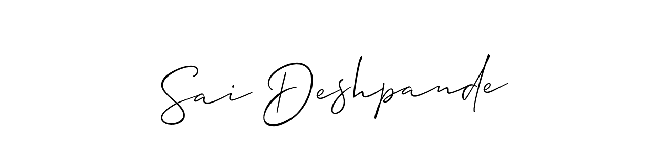 Also we have Sai Deshpande name is the best signature style. Create professional handwritten signature collection using Allison_Script autograph style. Sai Deshpande signature style 2 images and pictures png