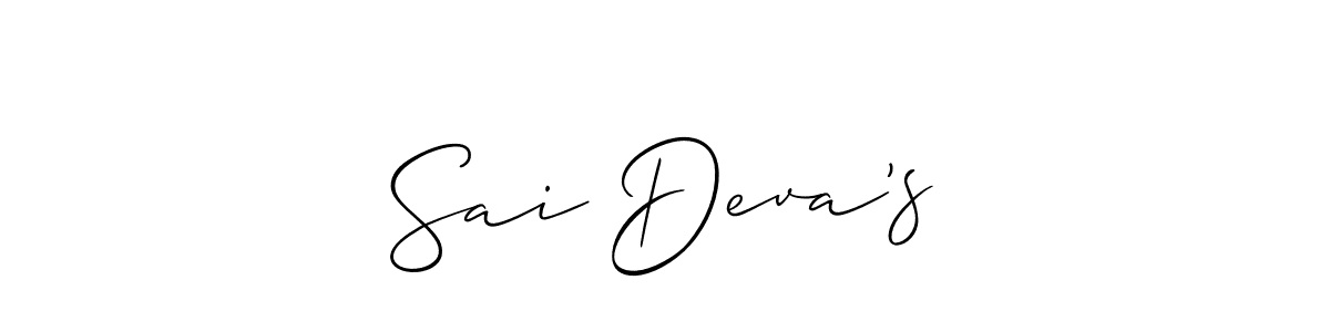 Create a beautiful signature design for name Sai Deva’s. With this signature (Allison_Script) fonts, you can make a handwritten signature for free. Sai Deva’s signature style 2 images and pictures png