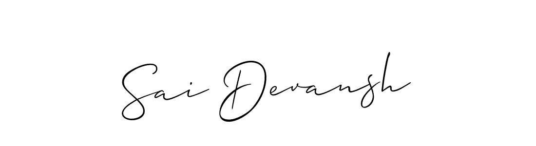 It looks lik you need a new signature style for name Sai Devansh. Design unique handwritten (Allison_Script) signature with our free signature maker in just a few clicks. Sai Devansh signature style 2 images and pictures png