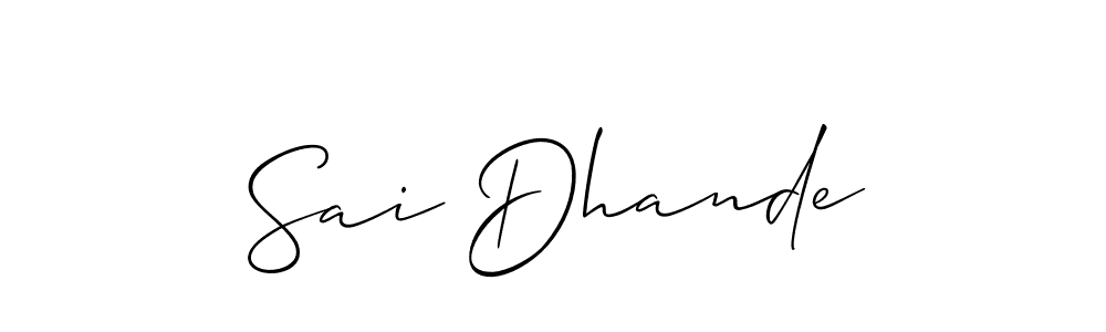 Make a short Sai Dhande signature style. Manage your documents anywhere anytime using Allison_Script. Create and add eSignatures, submit forms, share and send files easily. Sai Dhande signature style 2 images and pictures png