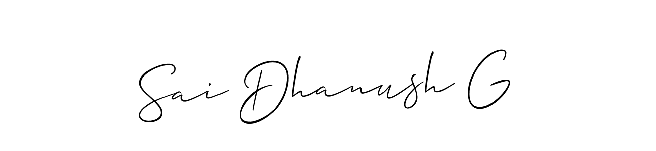 Also we have Sai Dhanush G name is the best signature style. Create professional handwritten signature collection using Allison_Script autograph style. Sai Dhanush G signature style 2 images and pictures png
