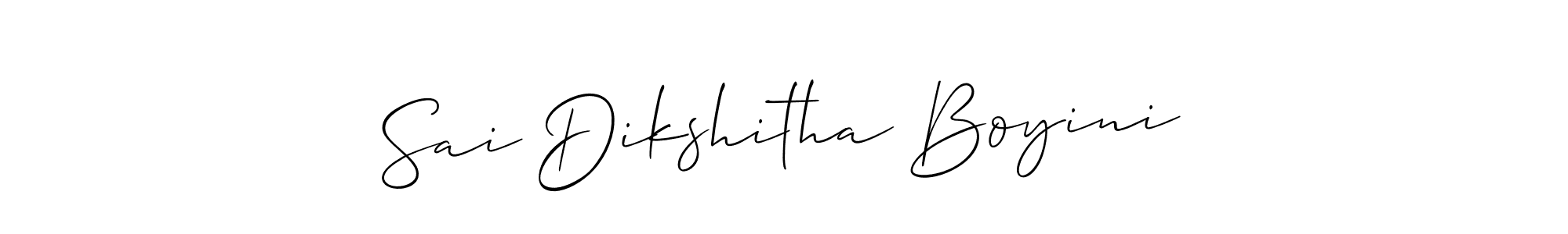 Create a beautiful signature design for name Sai Dikshitha Boyini. With this signature (Allison_Script) fonts, you can make a handwritten signature for free. Sai Dikshitha Boyini signature style 2 images and pictures png