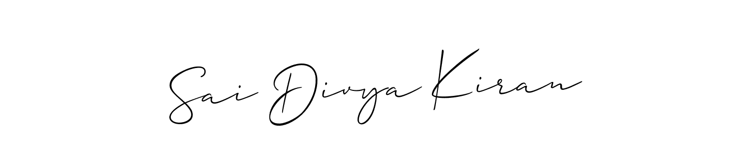 It looks lik you need a new signature style for name Sai Divya Kiran. Design unique handwritten (Allison_Script) signature with our free signature maker in just a few clicks. Sai Divya Kiran signature style 2 images and pictures png