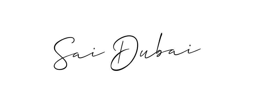 You should practise on your own different ways (Allison_Script) to write your name (Sai Dubai) in signature. don't let someone else do it for you. Sai Dubai signature style 2 images and pictures png