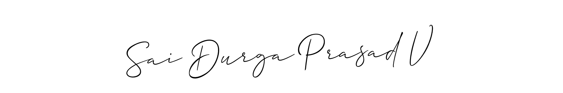 It looks lik you need a new signature style for name Sai Durga Prasad V. Design unique handwritten (Allison_Script) signature with our free signature maker in just a few clicks. Sai Durga Prasad V signature style 2 images and pictures png