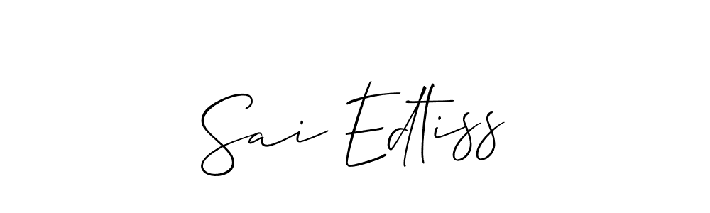 The best way (Allison_Script) to make a short signature is to pick only two or three words in your name. The name Sai Edtiss include a total of six letters. For converting this name. Sai Edtiss signature style 2 images and pictures png