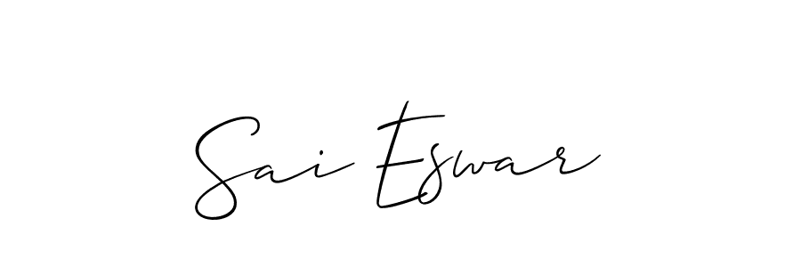 It looks lik you need a new signature style for name Sai Eswar. Design unique handwritten (Allison_Script) signature with our free signature maker in just a few clicks. Sai Eswar signature style 2 images and pictures png