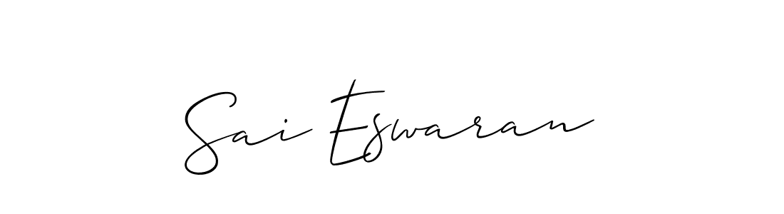 Allison_Script is a professional signature style that is perfect for those who want to add a touch of class to their signature. It is also a great choice for those who want to make their signature more unique. Get Sai Eswaran name to fancy signature for free. Sai Eswaran signature style 2 images and pictures png