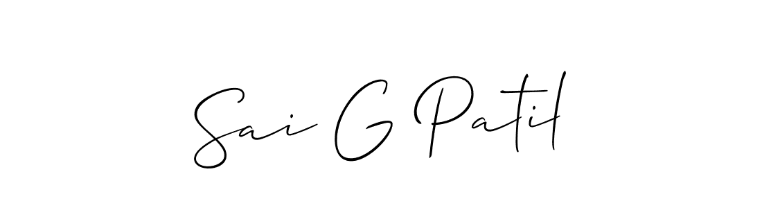 It looks lik you need a new signature style for name Sai G Patil. Design unique handwritten (Allison_Script) signature with our free signature maker in just a few clicks. Sai G Patil signature style 2 images and pictures png