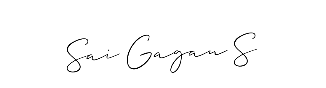 Make a beautiful signature design for name Sai Gagan S. With this signature (Allison_Script) style, you can create a handwritten signature for free. Sai Gagan S signature style 2 images and pictures png