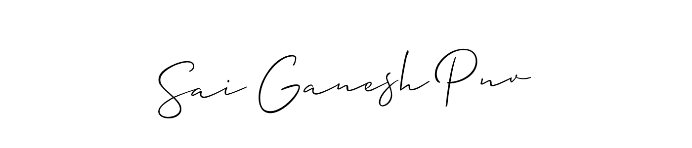 Also we have Sai Ganesh Pnv name is the best signature style. Create professional handwritten signature collection using Allison_Script autograph style. Sai Ganesh Pnv signature style 2 images and pictures png