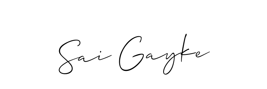 Design your own signature with our free online signature maker. With this signature software, you can create a handwritten (Allison_Script) signature for name Sai Gayke. Sai Gayke signature style 2 images and pictures png