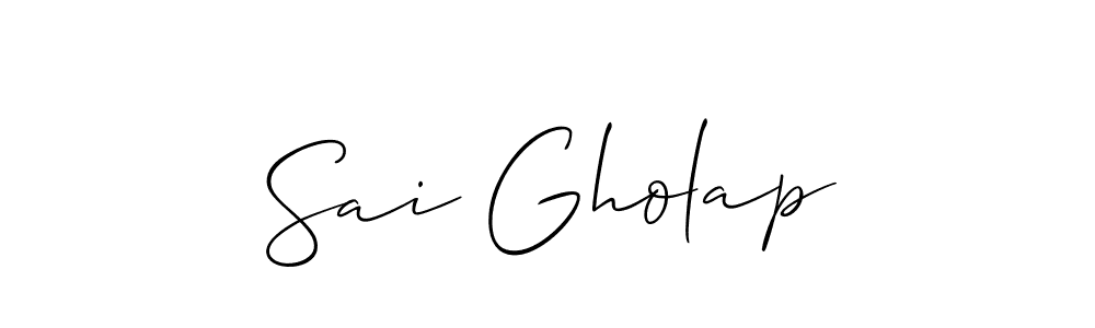 Allison_Script is a professional signature style that is perfect for those who want to add a touch of class to their signature. It is also a great choice for those who want to make their signature more unique. Get Sai Gholap name to fancy signature for free. Sai Gholap signature style 2 images and pictures png