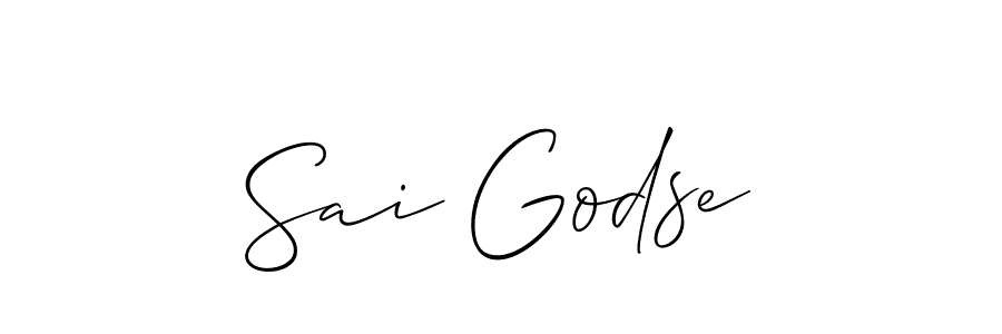 Use a signature maker to create a handwritten signature online. With this signature software, you can design (Allison_Script) your own signature for name Sai Godse. Sai Godse signature style 2 images and pictures png