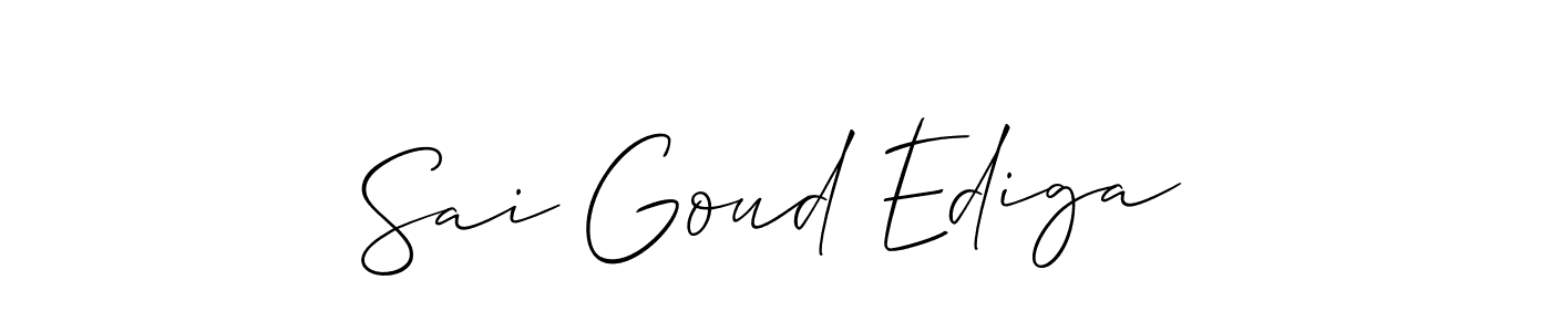 Also we have Sai Goud Ediga name is the best signature style. Create professional handwritten signature collection using Allison_Script autograph style. Sai Goud Ediga signature style 2 images and pictures png