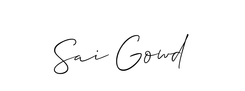 You can use this online signature creator to create a handwritten signature for the name Sai Gowd. This is the best online autograph maker. Sai Gowd signature style 2 images and pictures png