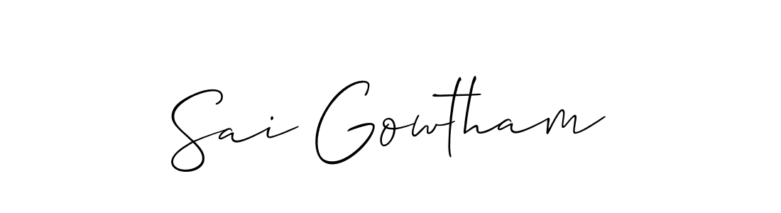 This is the best signature style for the Sai Gowtham name. Also you like these signature font (Allison_Script). Mix name signature. Sai Gowtham signature style 2 images and pictures png