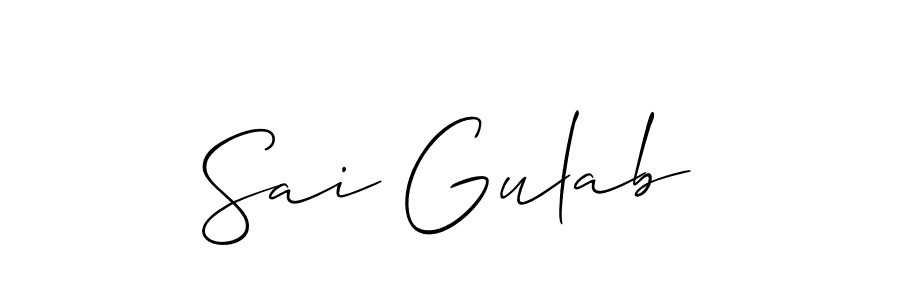 It looks lik you need a new signature style for name Sai Gulab. Design unique handwritten (Allison_Script) signature with our free signature maker in just a few clicks. Sai Gulab signature style 2 images and pictures png