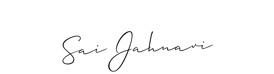 Also You can easily find your signature by using the search form. We will create Sai Jahnavi name handwritten signature images for you free of cost using Allison_Script sign style. Sai Jahnavi signature style 2 images and pictures png