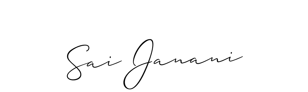 Also we have Sai Janani name is the best signature style. Create professional handwritten signature collection using Allison_Script autograph style. Sai Janani signature style 2 images and pictures png