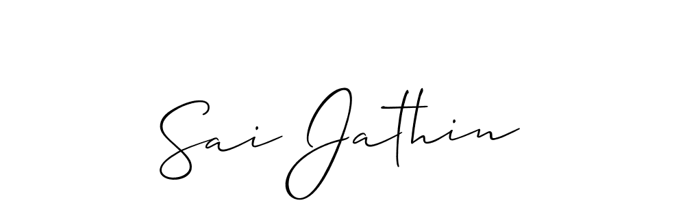 Design your own signature with our free online signature maker. With this signature software, you can create a handwritten (Allison_Script) signature for name Sai Jathin. Sai Jathin signature style 2 images and pictures png