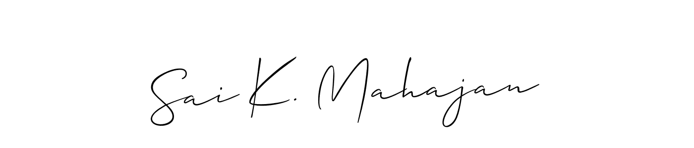 How to make Sai K. Mahajan signature? Allison_Script is a professional autograph style. Create handwritten signature for Sai K. Mahajan name. Sai K. Mahajan signature style 2 images and pictures png