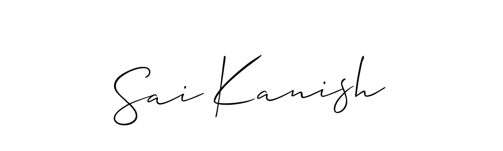 The best way (Allison_Script) to make a short signature is to pick only two or three words in your name. The name Sai Kanish include a total of six letters. For converting this name. Sai Kanish signature style 2 images and pictures png